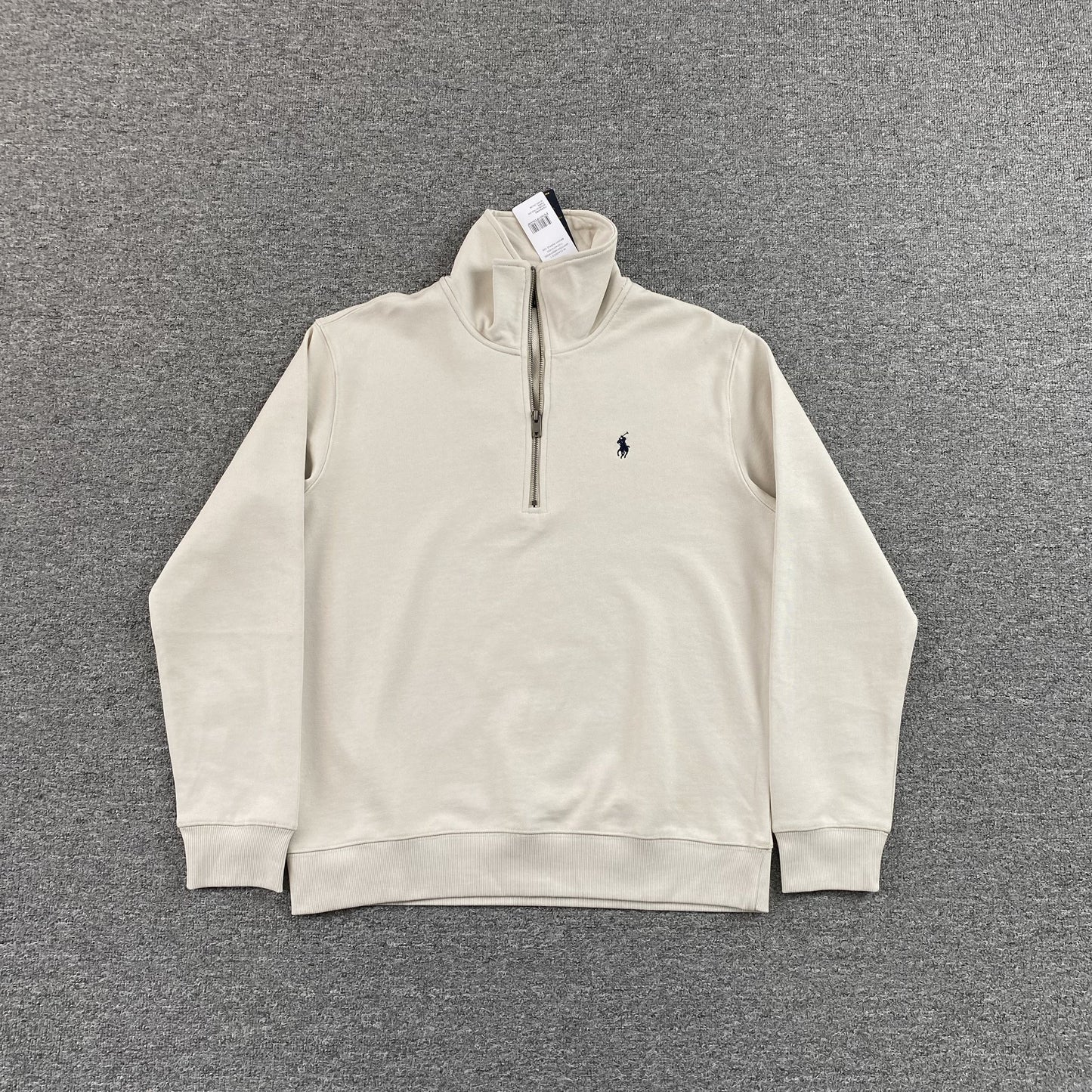 POLO Ralph Lauren Quarter Zip Sweatshirt - White Unisex Streetwear Limited Edition - The POLO RALPH LAUREN QUARTER ZIP SWEATSHIRT WHITE - REPLICA embodies classic sophistication and everyday