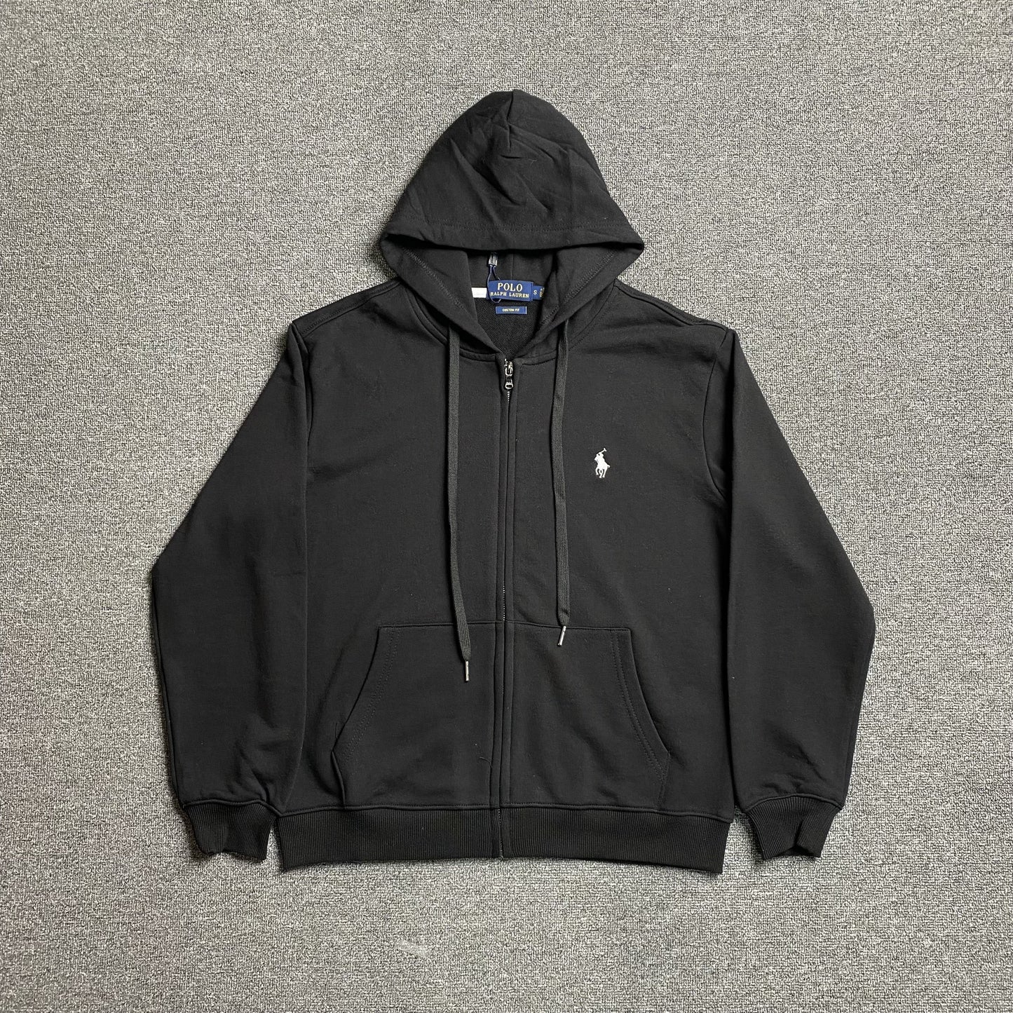 POLO Ralph Lauren Zip Up Hoodie - Black Unisex Streetwear Limited Edition - The POLO RALPH LAUREN ZIP-UP HOODIE BLACK - REPLICA blends timeless elegance with everyday comfort