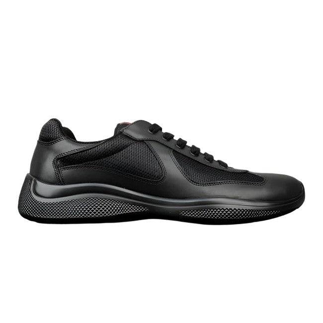 PRADA America's Cup Leather Sneakers - Black Unisex Streetwear Limited Edition