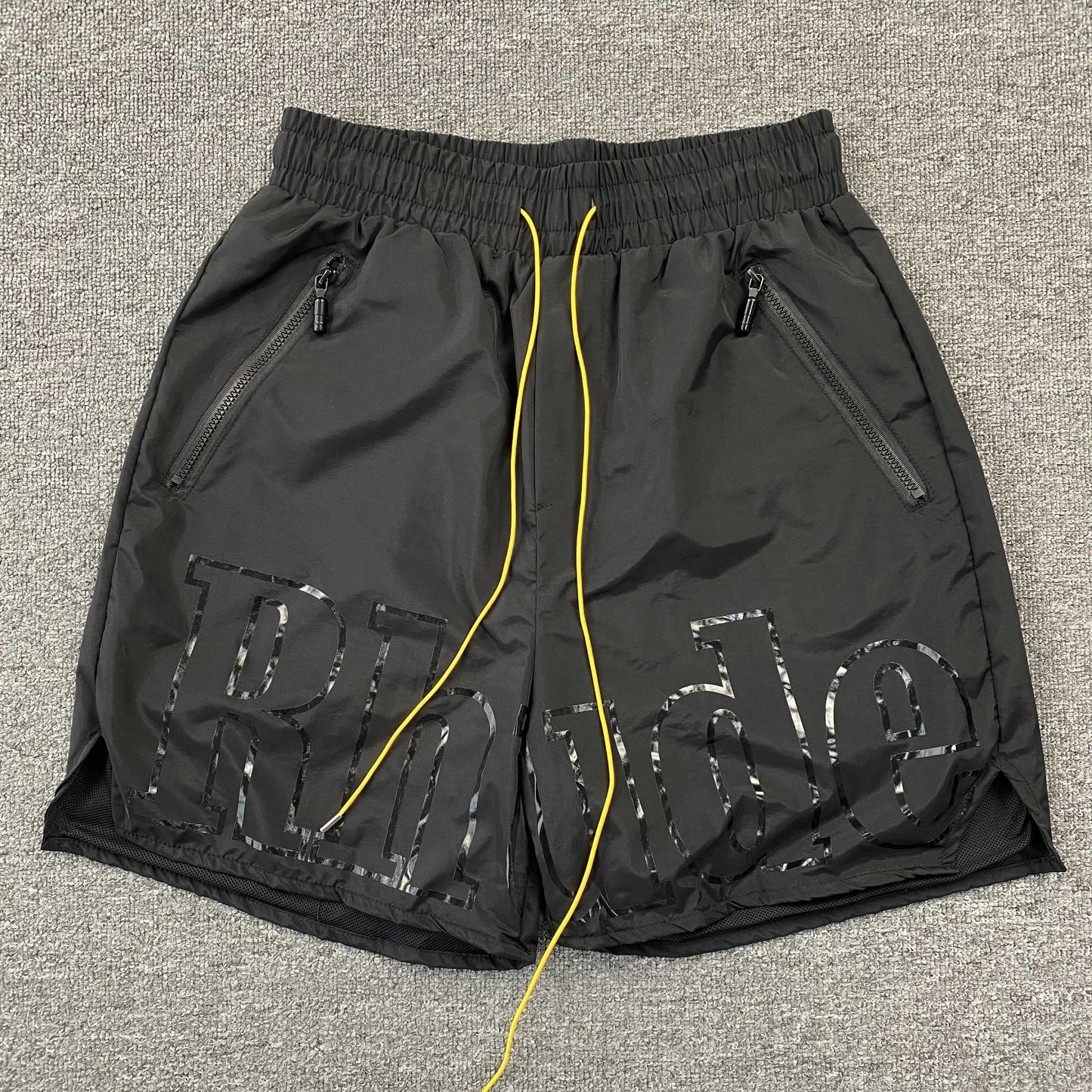 RHUDE Rh Logo Shorts On - Black Unisex Streetwear Limited Edition - The RHUDE RH LOGO SHORTS BLACK - REPLICA bring together luxury streetwear aesthetics and everyday