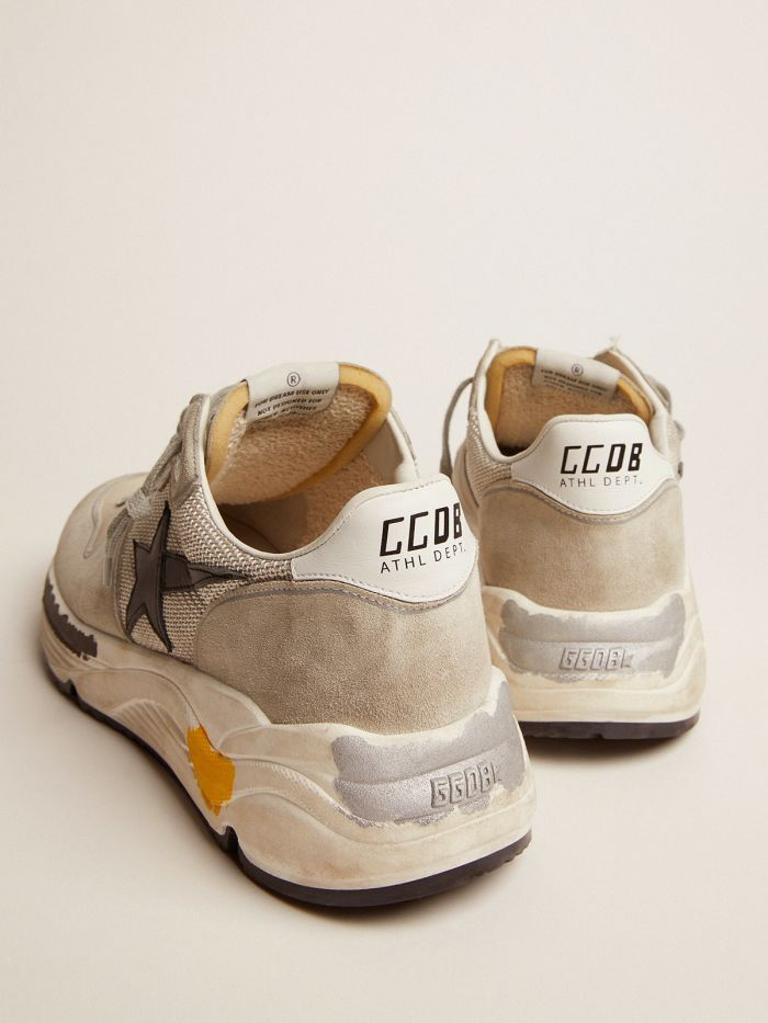 Running Sole Sneakers In Mesh And Ice-gray Suede Unisex Streetwear Limited Edition