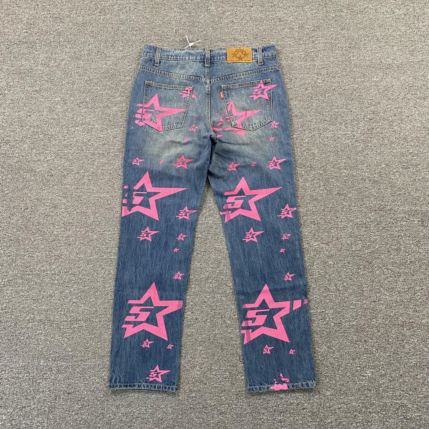 SP5DER 5star Vintage Jeans Indigo Hoodie Unisex Streetwear Limited Edition - The SP5DER 5STAR VINTAGE JEANS INDIGO - REPLICA combine rugged vintage aesthetics with bold streetwear