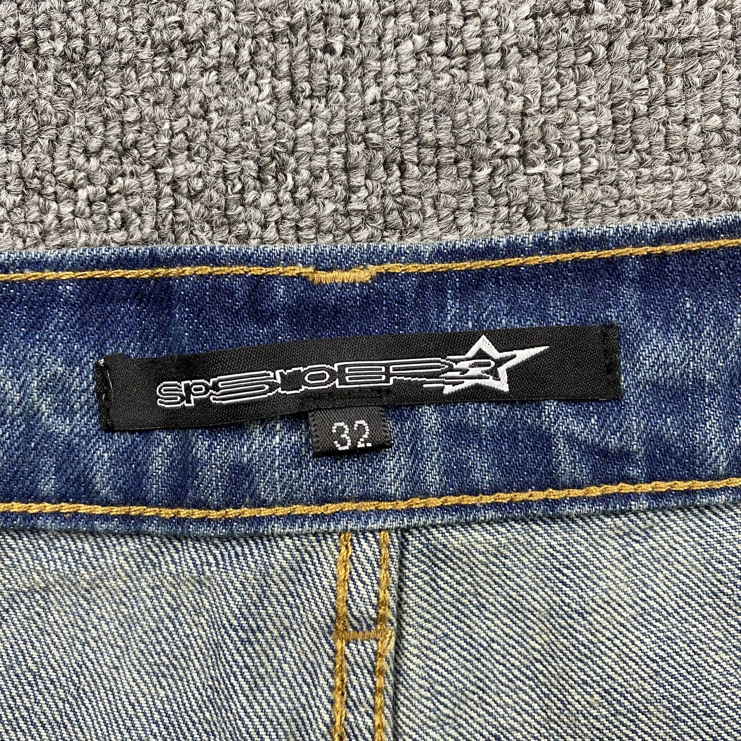 SP5DER 5star Vintage Jeans Indigo Hoodie Unisex Streetwear Limited Edition - The SP5DER 5STAR VINTAGE JEANS INDIGO - REPLICA combine rugged vintage aesthetics with bold streetwear