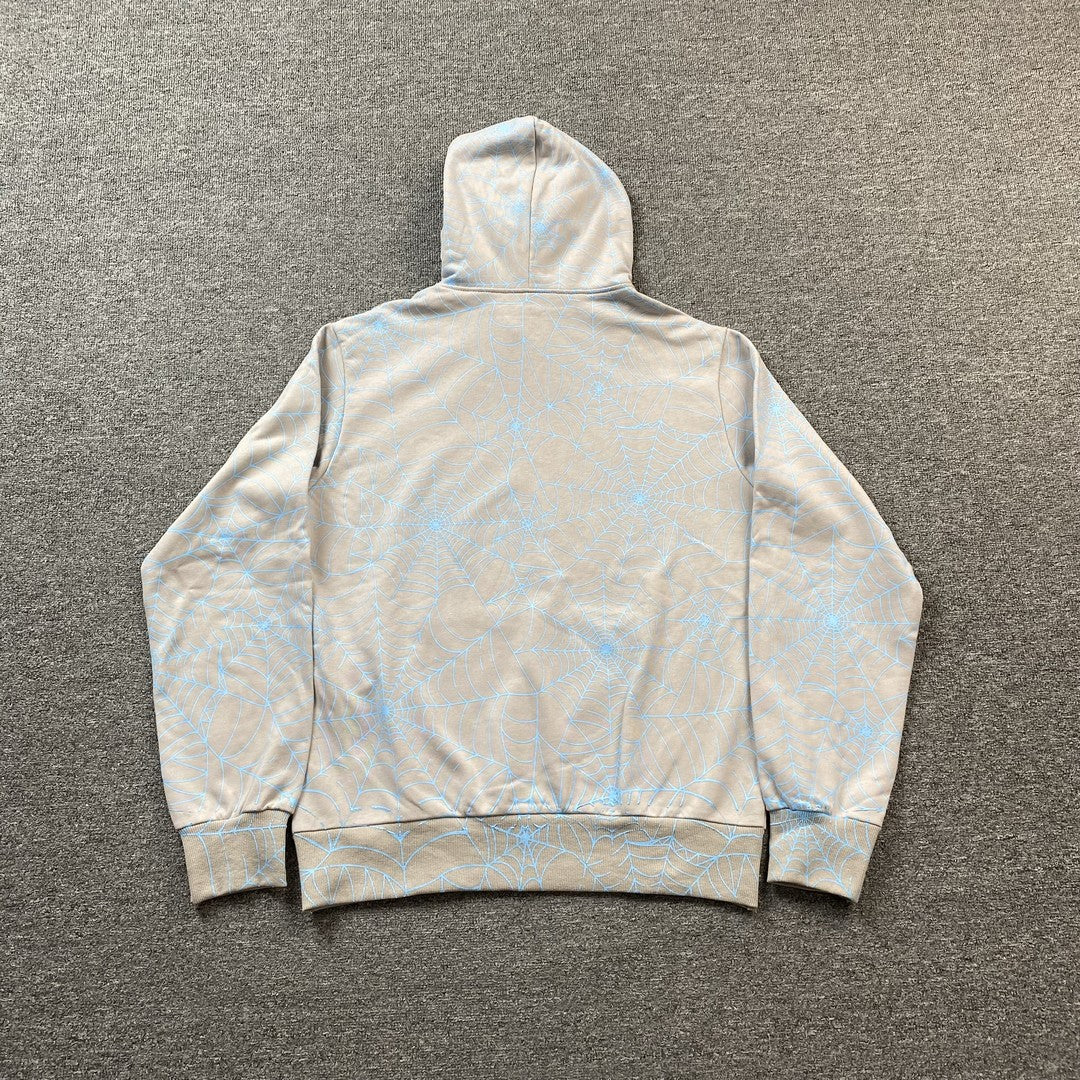 SP5DER Aop Web Hoodie Heather - Grey Unisex Streetwear Limited Edition - The SP5DER AOP WEB HOODIE HEATHER GREY - REPLICA is the perfect blend of bold