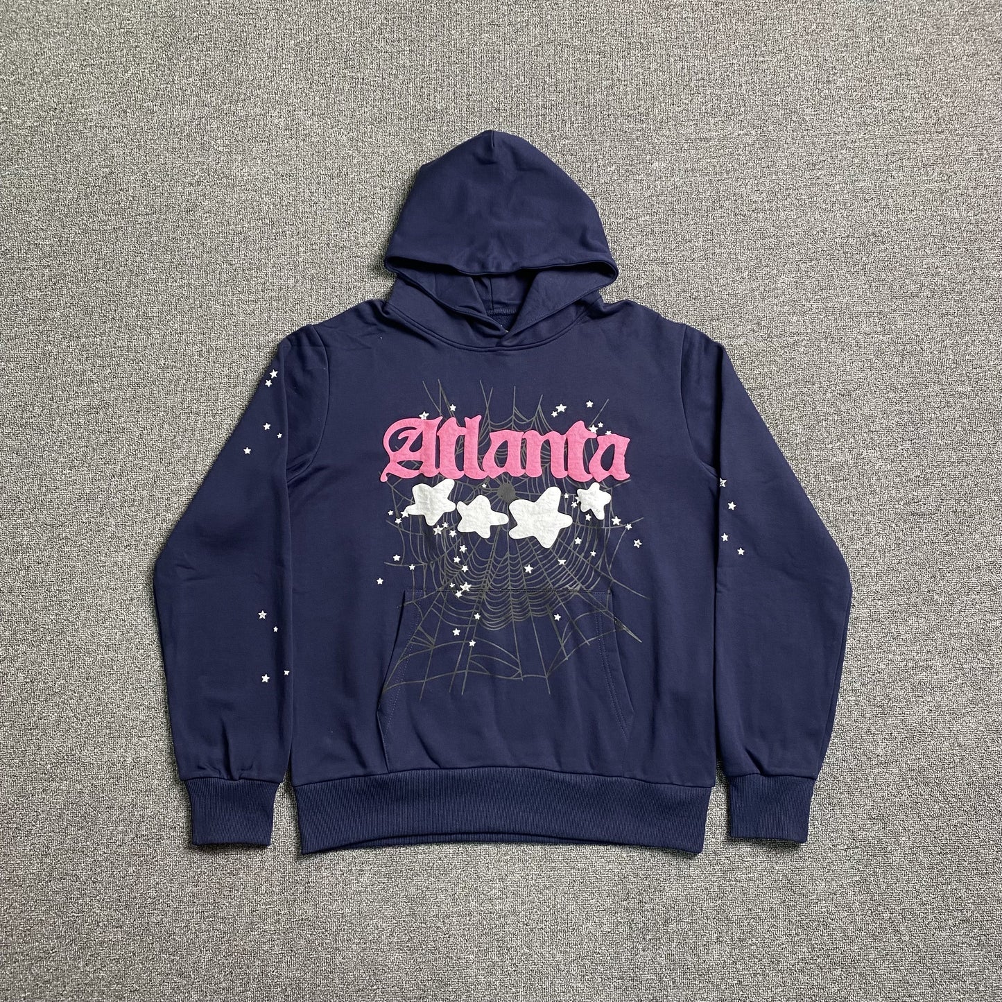 SP5DER Atlanta Hoodie - Navy Unisex Streetwear Limited Edition - The SP5DER ATLANTA HOODIE NAVY - REPLICA delivers bold streetwear energy with a sleek, modern