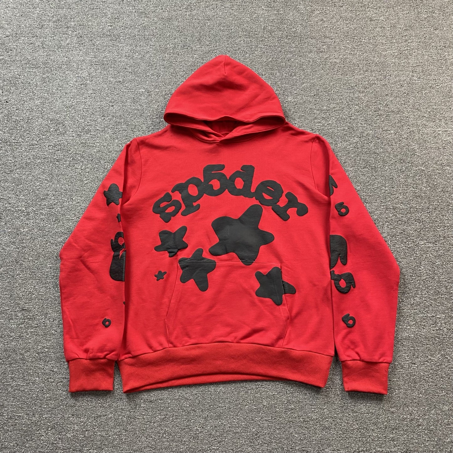 SP5DER Beluga Hoodie - Red Unisex Streetwear Limited Edition - The SP5DER BELUGA HOODIE RED - REPLICA is a bold and vibrant addition to your