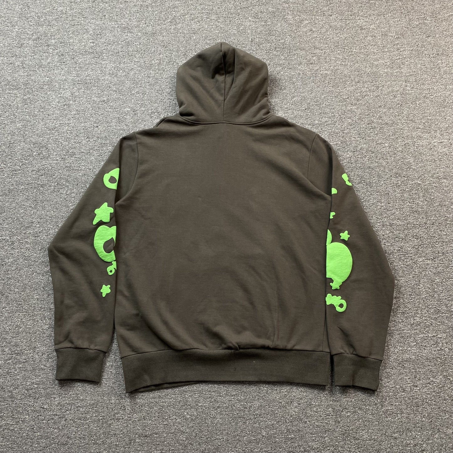 SP5DER Beluga Hoodie Slate Grey - - Green Unisex Streetwear Limited Edition - The SP5DER BELUGA HOODIE SLATE GREY/GREEN - REPLICA is a bold fusion of streetwear aesthetics