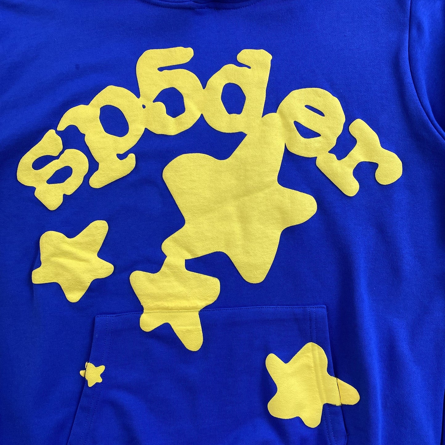 SP5DER Beluga Hoodie Tc - Blue Unisex Streetwear Limited Edition - The SP5DER BELUGA HOODIE TC BLUE - REPLICA is a bold statement piece that blends