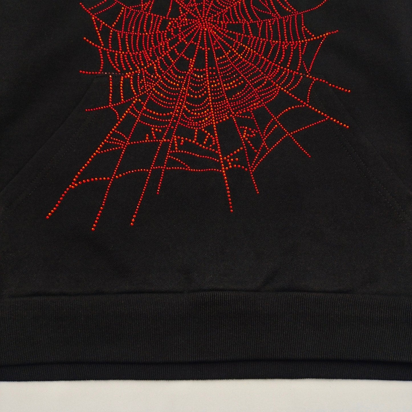 SP5DER Og Rhinestone Logo Hoodie - Black Unisex Streetwear Limited Edition - The SP5DER OG RHINESTONE LOGO HOODIE BLACK - REPLICA is the perfect fusion of bold