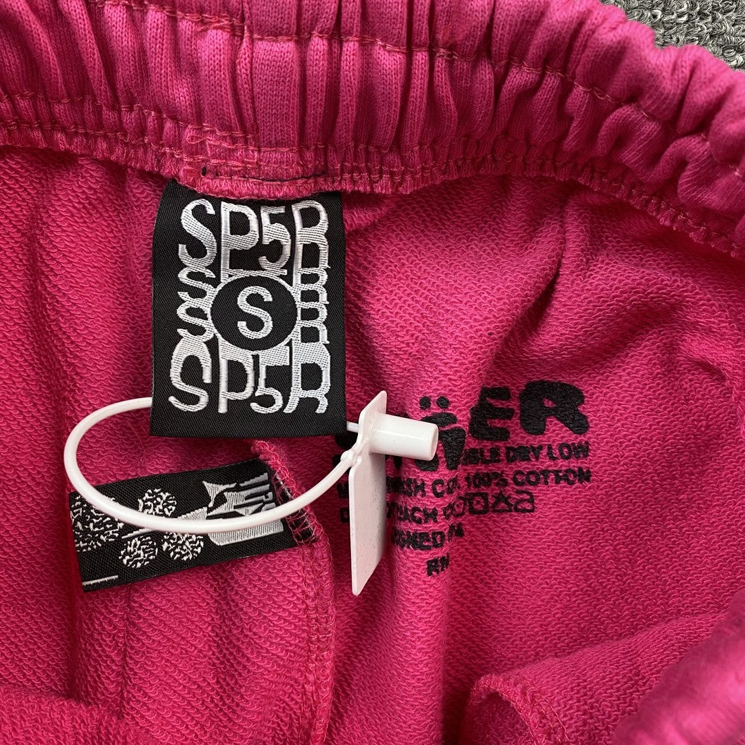 SP5DER P*nk Sweatpants - Pink Unisex Streetwear Limited Edition - The SP5DER P*NK SWEATPANTS PINK - REPLICA are a bold and stylish statement piece that