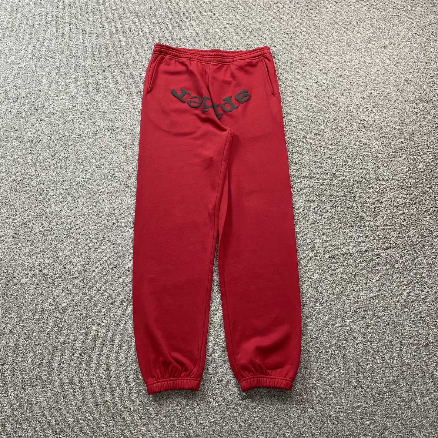 SP5DER Vvs Sweatpants - Red Unisex Streetwear Limited Edition - The SP5DER VVS SWEATPANTS RED - REPLICA deliver bold streetwear energy with a perfect balance
