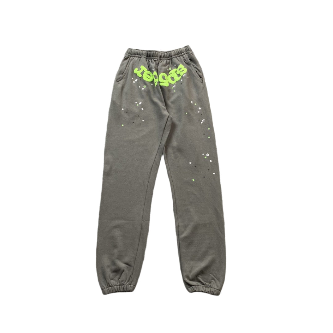 SP5DER Wait Web Sweatpants Slate - Grey Unisex Streetwear Limited Edition - The SP5DER WAIT WEB SWEATPANTS SLATE GREY - REPLICA bring a clean yet bold streetwear