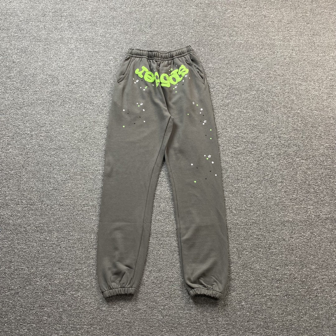 SP5DER Wait Web Sweatpants Slate - Grey Unisex Streetwear Limited Edition - The SP5DER WAIT WEB SWEATPANTS SLATE GREY - REPLICA bring a clean yet bold streetwear