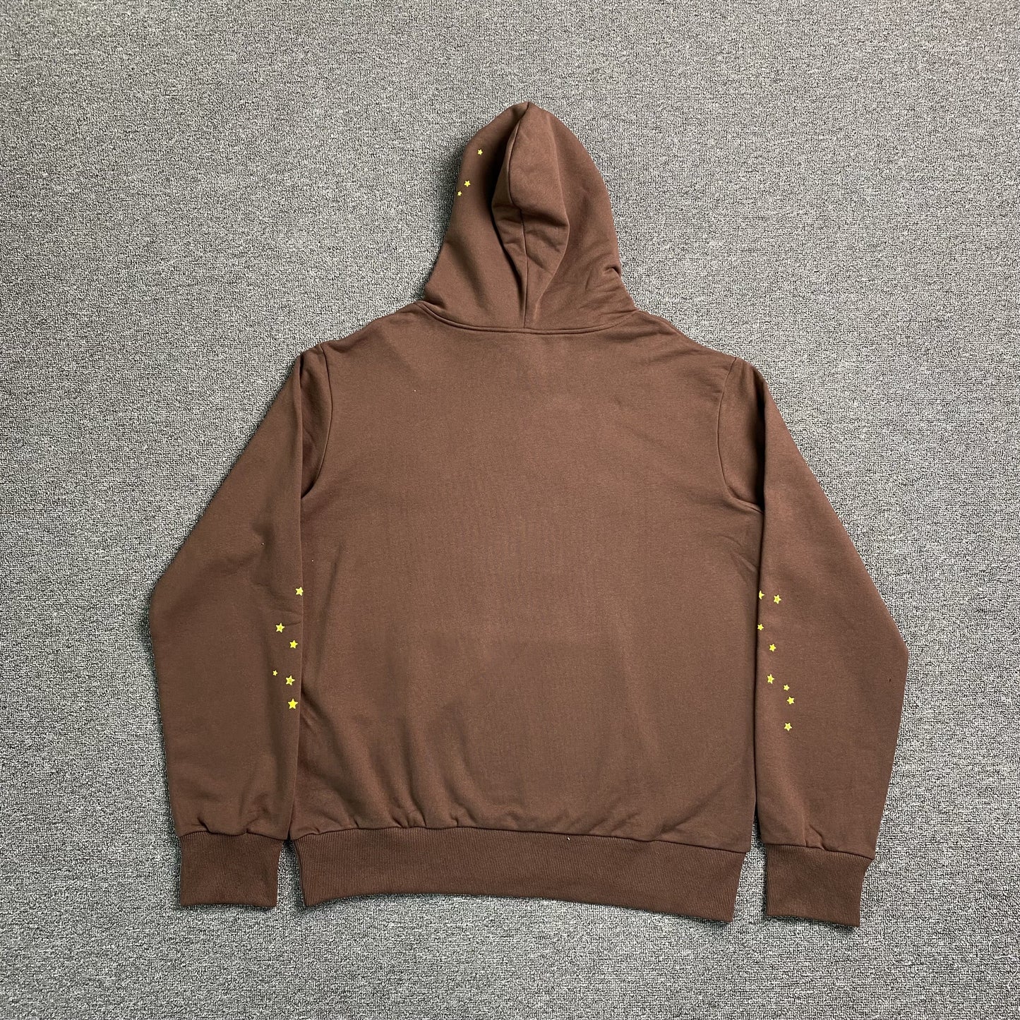 SP5DER Web Hoodie - Brown Unisex Streetwear Limited Edition - The SP5DER WEB HOODIE BROWN - REPLICA combines earthy tones with bold streetwear energy, making
