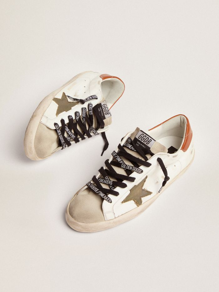 Super-star Ltd Sneakers With Olive-green Canvas Star And Tan Leather Heel Tab Unisex Streetwear Limited Edition