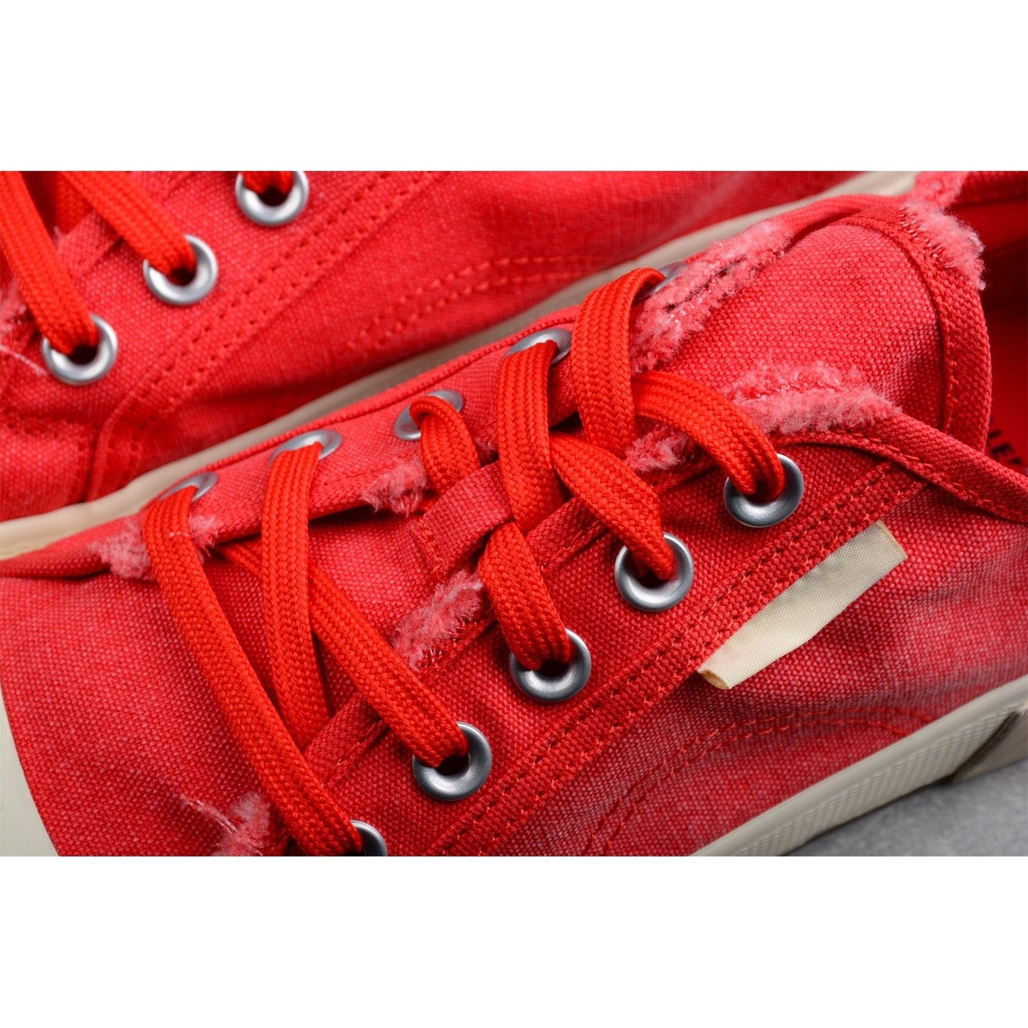 BALENCIAGA Paris Mid Vulc Destr - Sneakers - Red Unisex Streetwear Limited Edition - Introducing the BALENCIAGA Paris Mid Vulc Destr x Red, a striking fusion of bold design