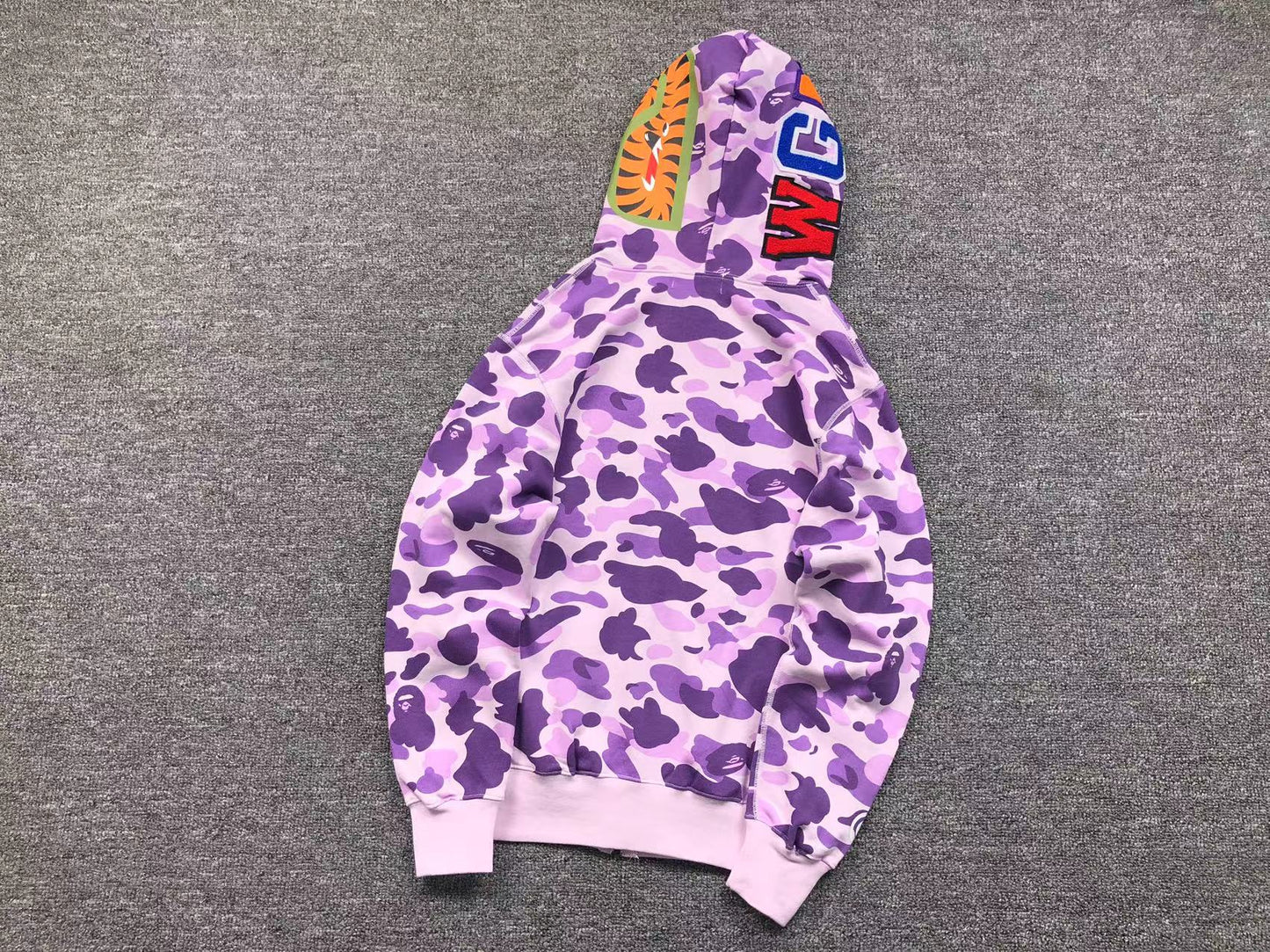 BAPE Color Camo Full Zip Hoodie - Purple Unisex Streetwear Limited Edition