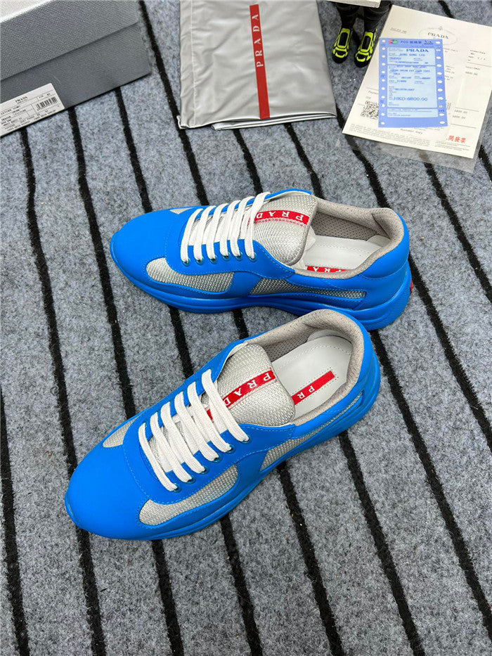 PRADA America's Cup Soft Rubber Silver Sneakers - Blue Unisex Streetwear Limited Edition