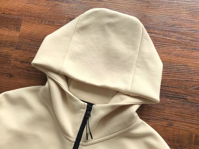 NIKE Tech Fleece Hoodie - Beach - Brown Unisex Streetwear Limited Edition - The NIKE TECH FLEECE HOODIE BEACH BROWN - REPLICA blends modern sportswear innovation with a