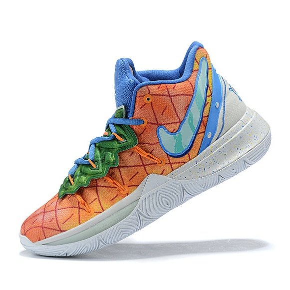 NIKE Kyrie 5 - Spongebob Pineapple House Pants - Red Unisex Streetwear Limited Edition - Introducing the Nike Kyrie 5 SpongeBob Pineapple House Edition, a basketball shoe that pays homage