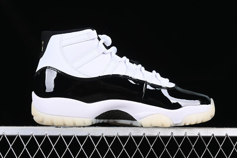 AIR Jordan 11 Dmp White - - Gold Sneakers - Black Unisex Streetwear Limited Edition - Celebrate greatness with the Air Jordan 11 DMP White/Black/Gold, a pinnacle of style and performance