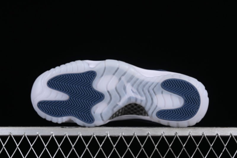 AIR Jordan 11 Low Diffused Blue - White Unisex Streetwear Limited Edition - Introducing the Air Jordan 11 Low Diffused Blue/White, a sophisticated blend of classic design and
