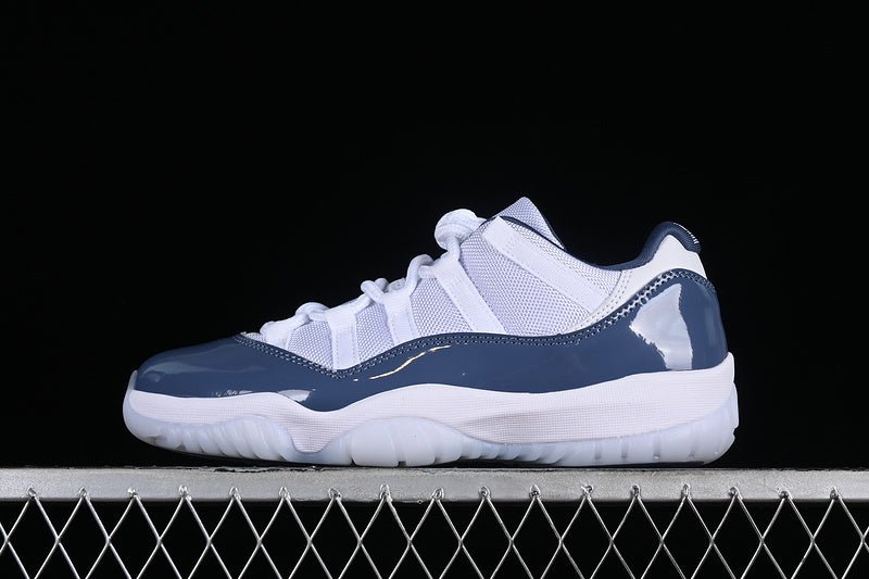 AIR Jordan 11 Low Diffused Blue - White Unisex Streetwear Limited Edition - Introducing the Air Jordan 11 Low Diffused Blue/White, a sophisticated blend of classic design and