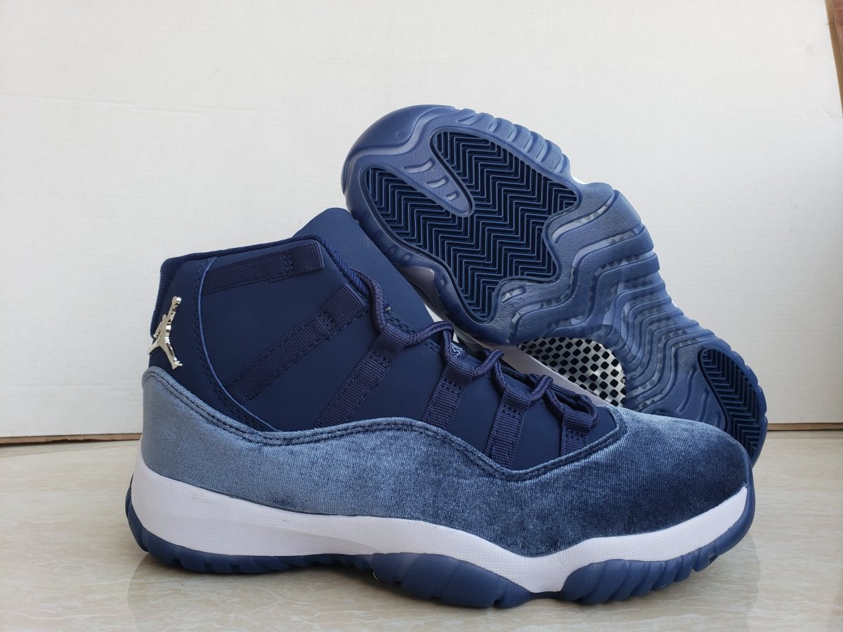 AIR Jordan 11 'navy Velvet' Unisex Streetwear Limited Edition - **Air Jordan 11 'Navy Velvet'** The Air Jordan 11 'Navy Velvet' is a luxurious and