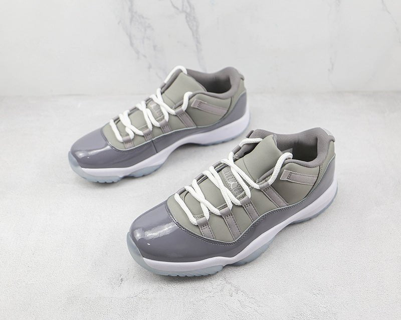 AIR Jordan 11 Retro Low Bg Medium Grey - White-gunsmoke Sneakers Unisex Streetwear Limited Edition - **Air Jordan 11 Retro Low BG Medium Grey/White-Gunsmoke** Elevate your sneaker collection with the