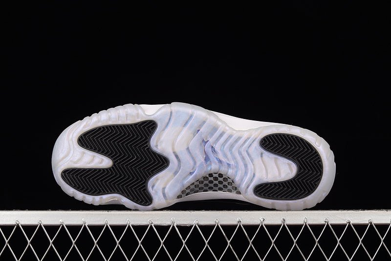 AIR Jordan 11 Retro Low Emerald White - Emerald Rise-black Sneakers Unisex Streetwear Limited Edition - The Air Jordan 11 Retro Low 'Emerald' in White/Emerald Rise-Black combines iconic design with re