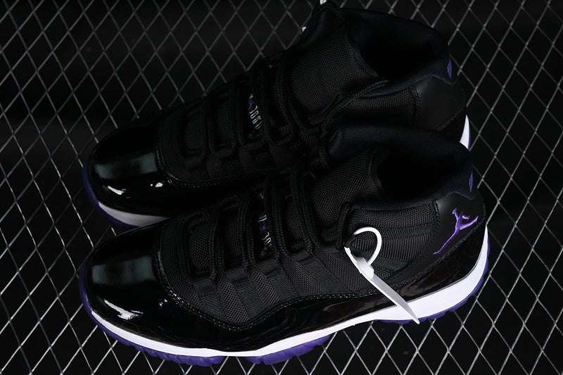 AIR Jordan 11 Retro White - - Purple - Black Unisex Streetwear Limited Edition - Step into a world of elegance and performance with the Air Jordan 11 Retro White/Black/Purple,