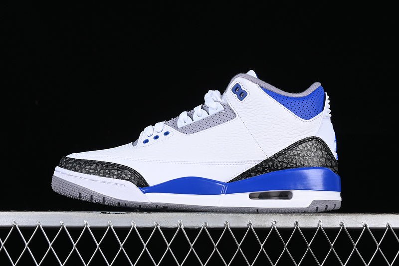AIR Jordan 3 Racer Blue White - Grey - - Blue Sneakers - Black Unisex Streetwear Limited Edition