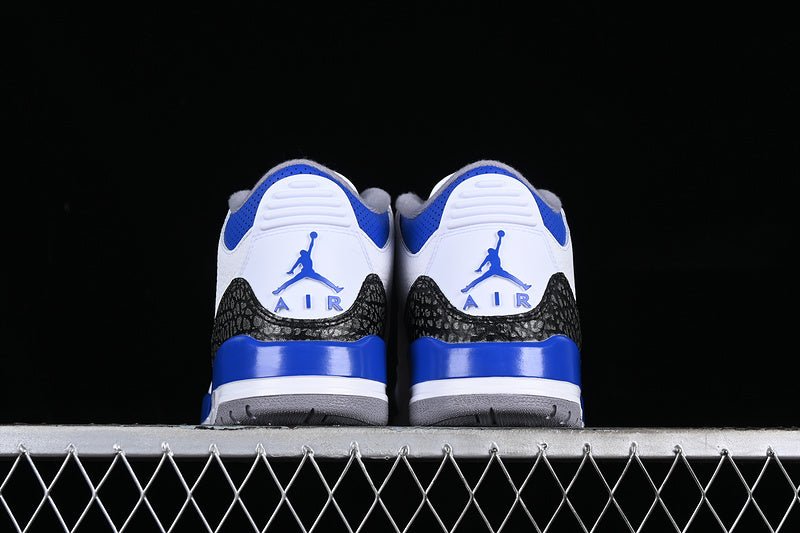 AIR Jordan 3 Racer Blue White - Grey - - Blue Sneakers - Black Unisex Streetwear Limited Edition