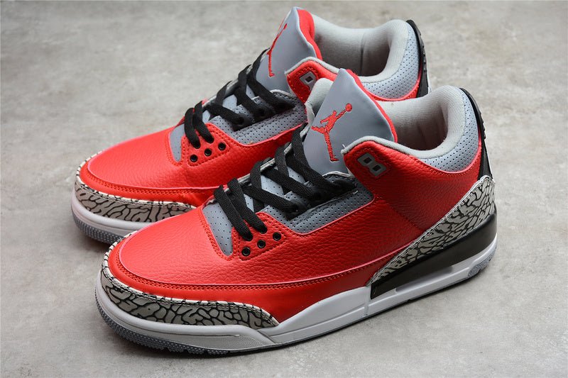 AIR Jordan 3 Retro Se Unite Fire Red - Fire Red - Cement Grey - - Black Unisex Streetwear Limited Edition - The Air Jordan 3 Retro SE 'Unite' in Fire Red/Fire Red/Cement Grey/Black is a bold