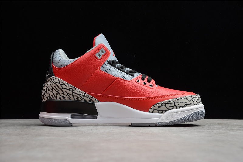 AIR Jordan 3 Retro Se Unite Fire Red - Fire Red - Cement Grey - - Black Unisex Streetwear Limited Edition - The Air Jordan 3 Retro SE 'Unite' in Fire Red/Fire Red/Cement Grey/Black is a bold