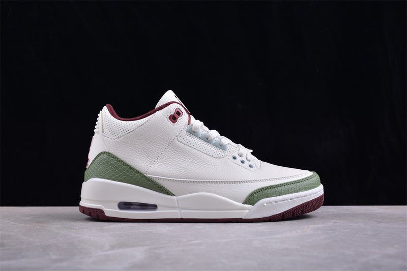 AIR Jordan 3 Retro Year Of The Dragon - Green - Red Sneakers - White Unisex Streetwear Limited Edition - **Air Jordan 3 Retro Year of the Dragon White/Green/Red** Celebrate the Chinese New Year with