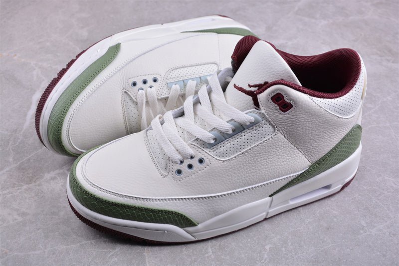AIR Jordan 3 Retro Year Of The Dragon - Green - Red Sneakers - White Unisex Streetwear Limited Edition - **Air Jordan 3 Retro Year of the Dragon White/Green/Red** Celebrate the Chinese New Year with