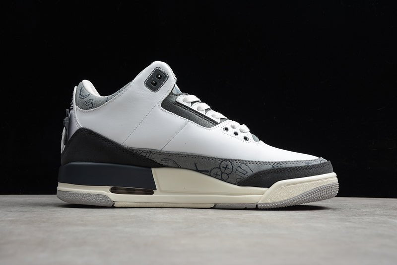 AIR Jordan 3 White - - Grey - Black Unisex Streetwear Limited Edition