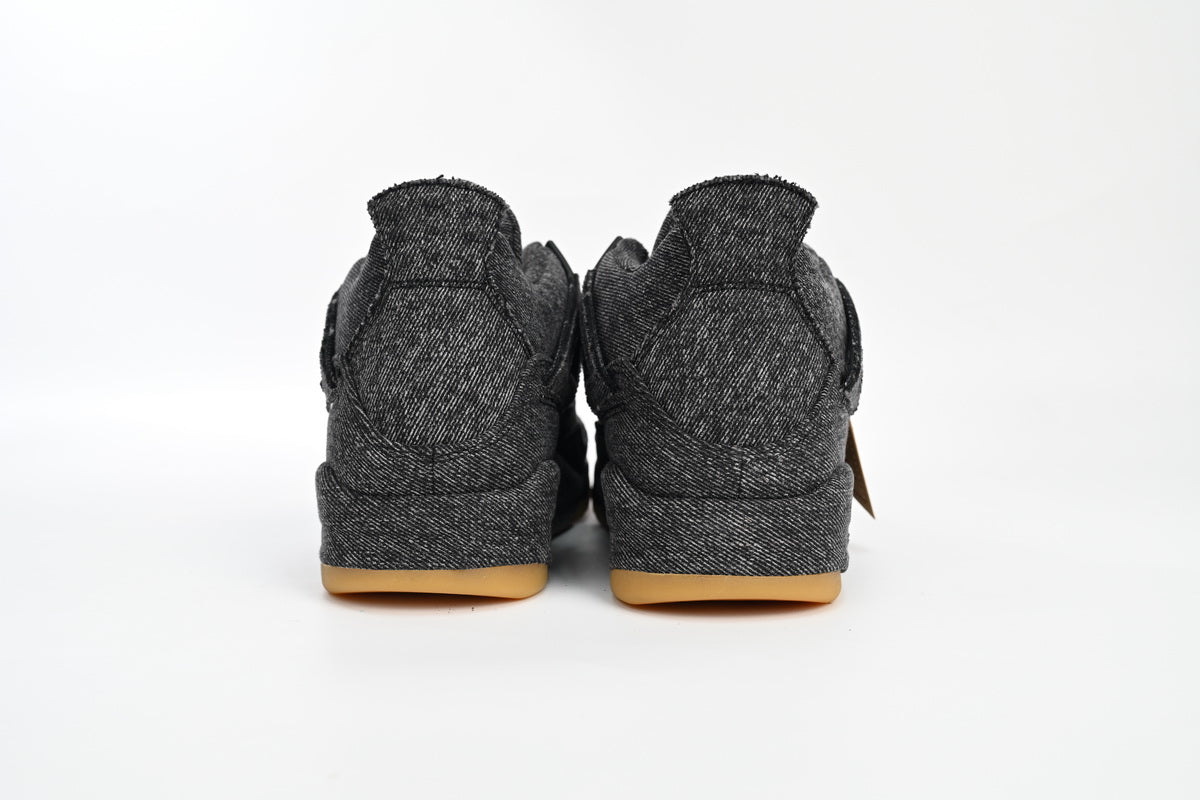 Air Jordan 4 Levi's - Black Unisex Streetwear Limited Edition - Introducing the Air Jordan 4 Levi's Black, a remarkable fusion of iconic sneaker design and