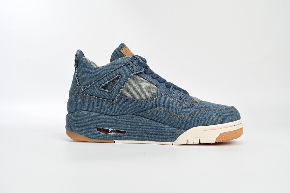 Air Jordan 4 Levi's - Blue Unisex Streetwear Limited Edition - Introducing the Air Jordan 4 Levi's Blue, a stunning collaboration that seamlessly blends the iconic