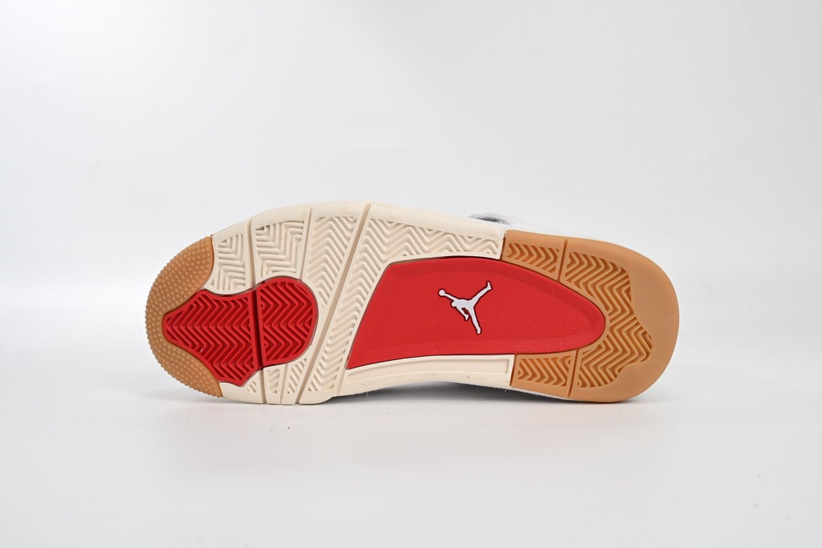 Air Jordan 4 Levi's - White Unisex Streetwear Limited Edition - Introducing the Air Jordan 4 Levi's White, a stunning collaboration that merges the iconic Air