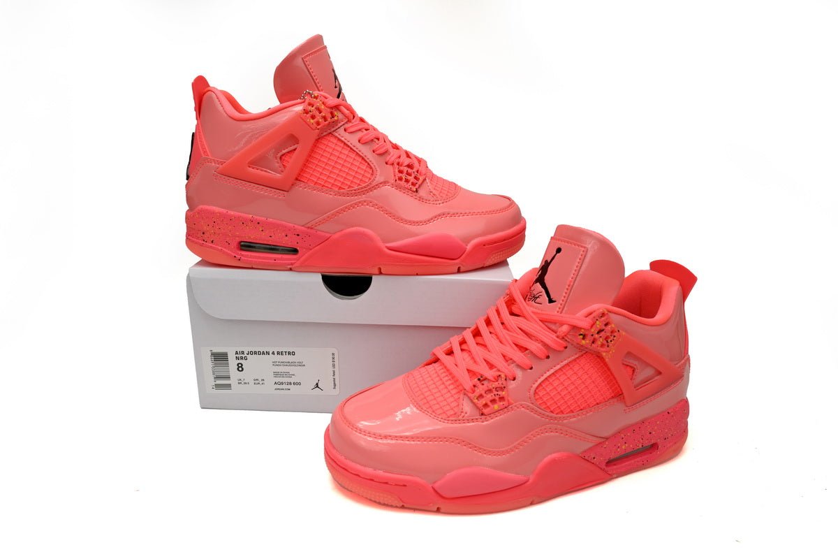 Air Jordan 4 Retro Powder Lacquer Leather Sneakers - White Unisex Streetwear Limited Edition - **Air Jordan 4 Retro Powder Lacquer Leather** The Air Jordan 4 Retro Powder Lacquer Leather