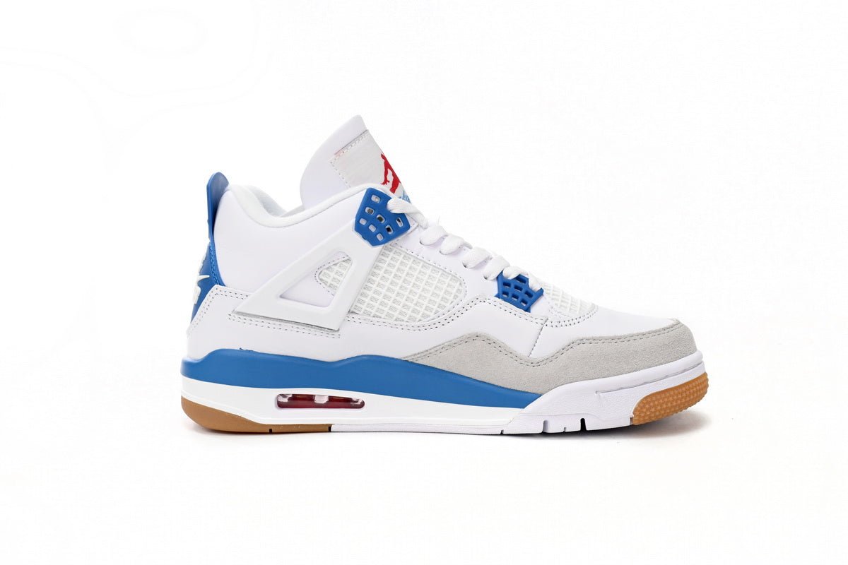 Air Jordan 4 Blue - White Unisex Streetwear Limited Edition - **Air Jordan 4 White Blue** The Air Jordan 4 White Blue is a sleek and