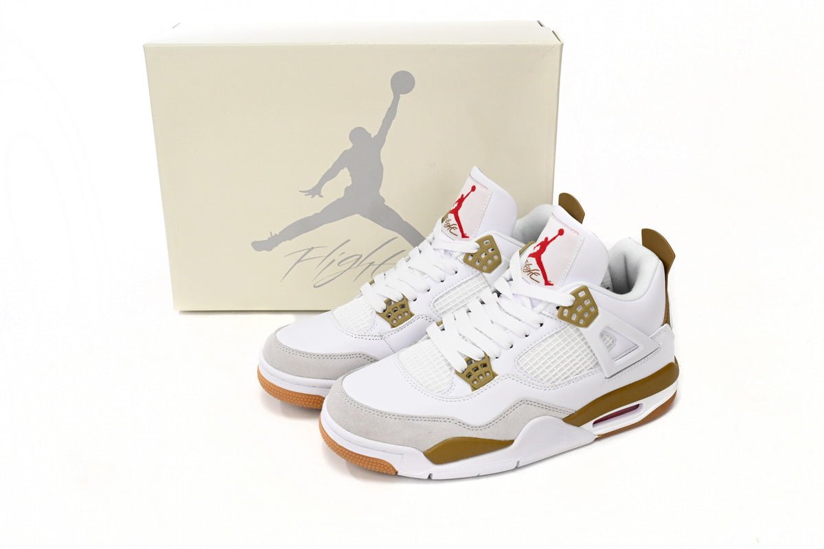 Air Jordan 4 Brown - White Unisex Streetwear Limited Edition - **Air Jordan 4 White Brown** The Air Jordan 4 White Brown is a sophisticated and