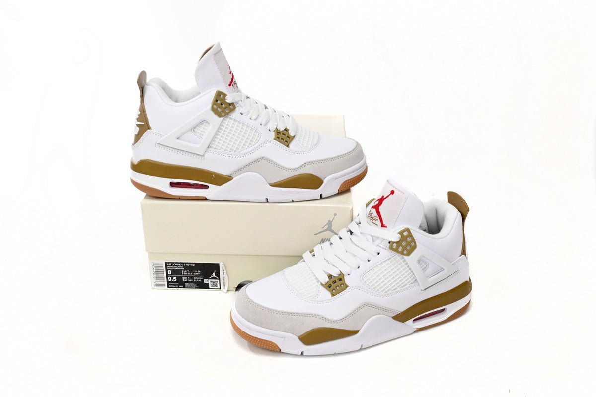 Air Jordan 4 Brown - White Unisex Streetwear Limited Edition - **Air Jordan 4 White Brown** The Air Jordan 4 White Brown is a sophisticated and