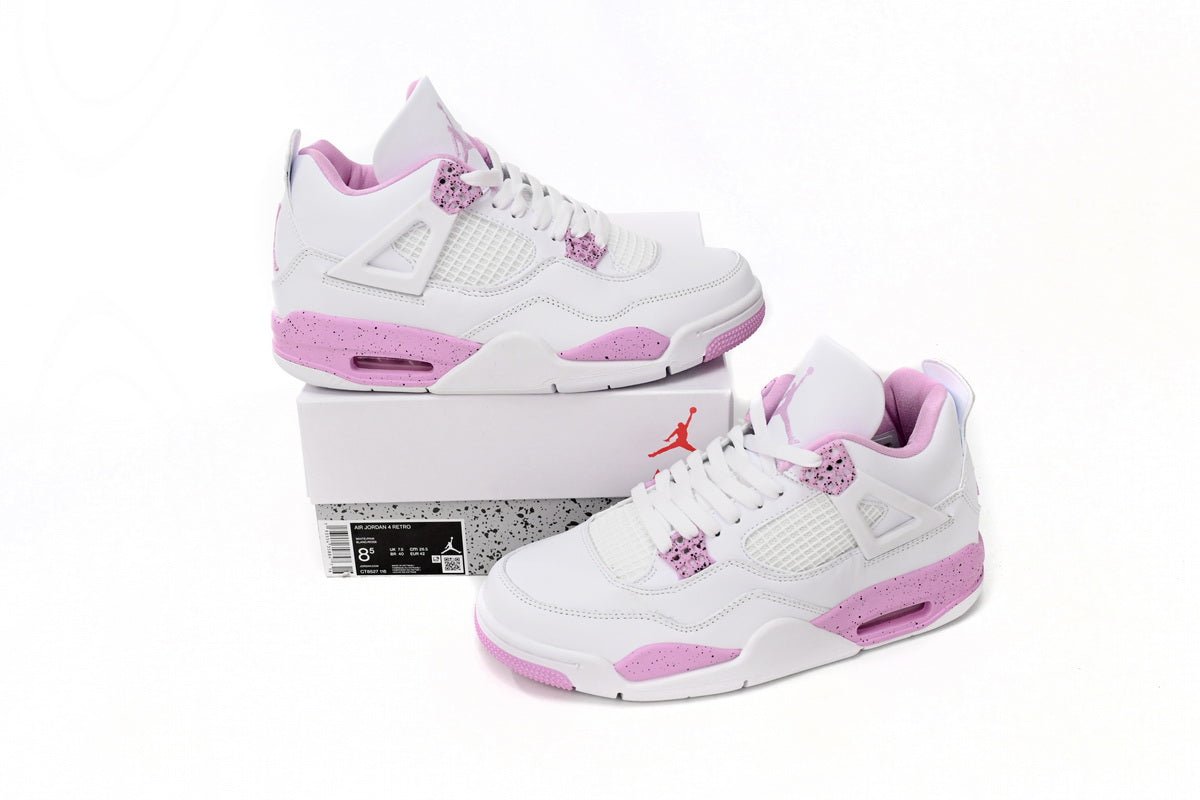 Air Jordan 4 Pink - White Unisex Streetwear Limited Edition - **Air Jordan 4 White Pink** The Air Jordan 4 White Pink is a stylish and