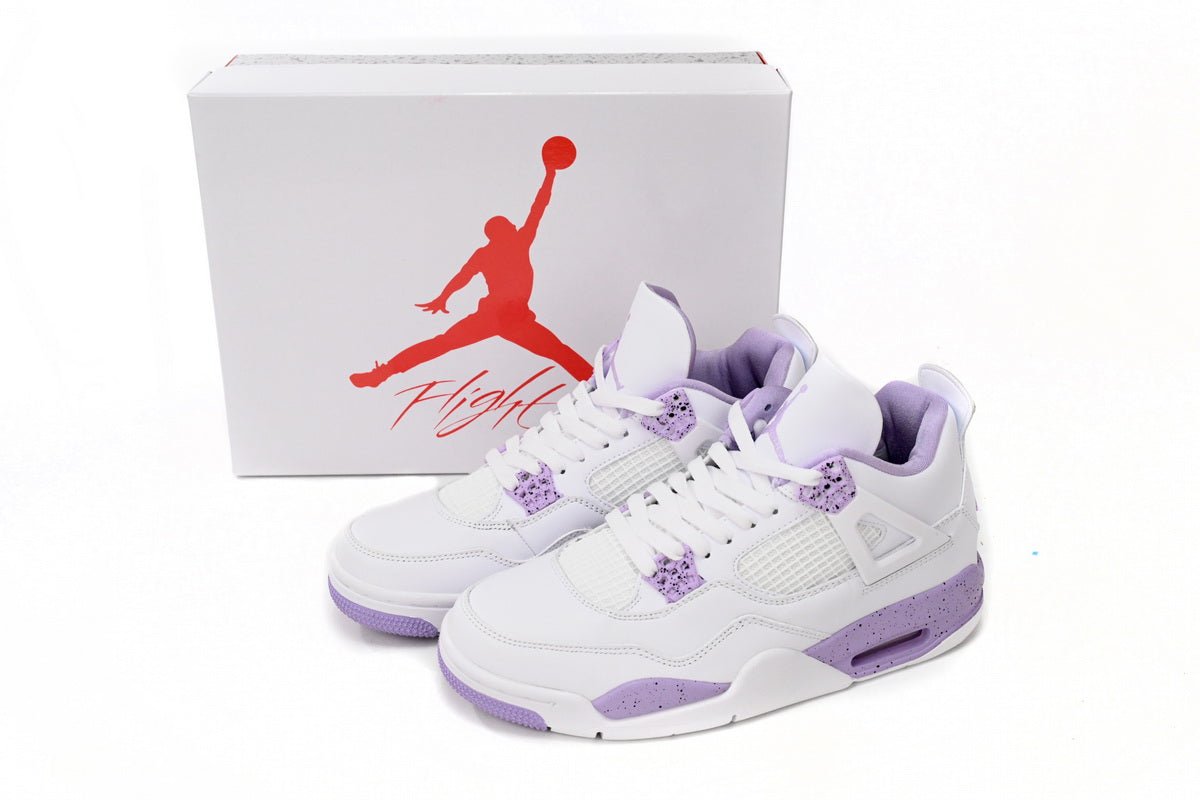 Air Jordan 4 Purple - White Unisex Streetwear Limited Edition - **Air Jordan 4 White Purple** The Air Jordan 4 White Purple is a sleek and