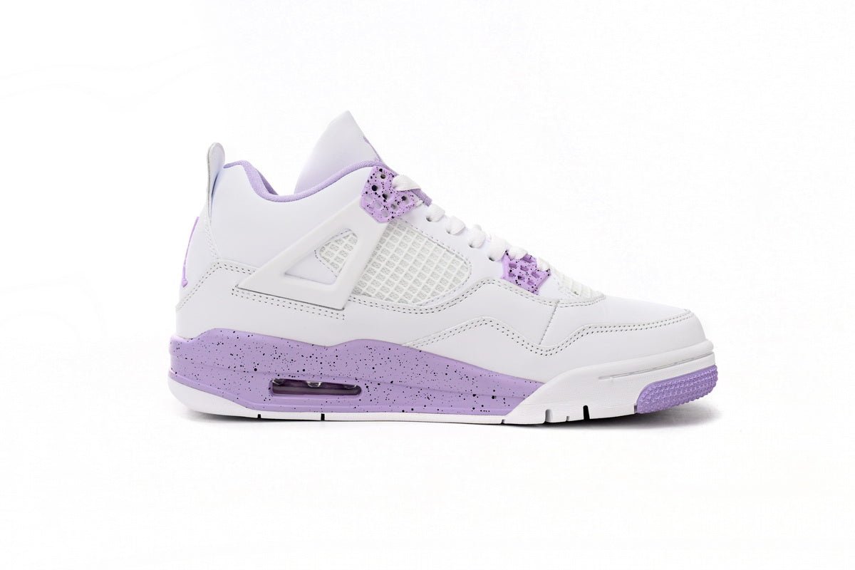 Air Jordan 4 Purple - White Unisex Streetwear Limited Edition - **Air Jordan 4 White Purple** The Air Jordan 4 White Purple is a sleek and