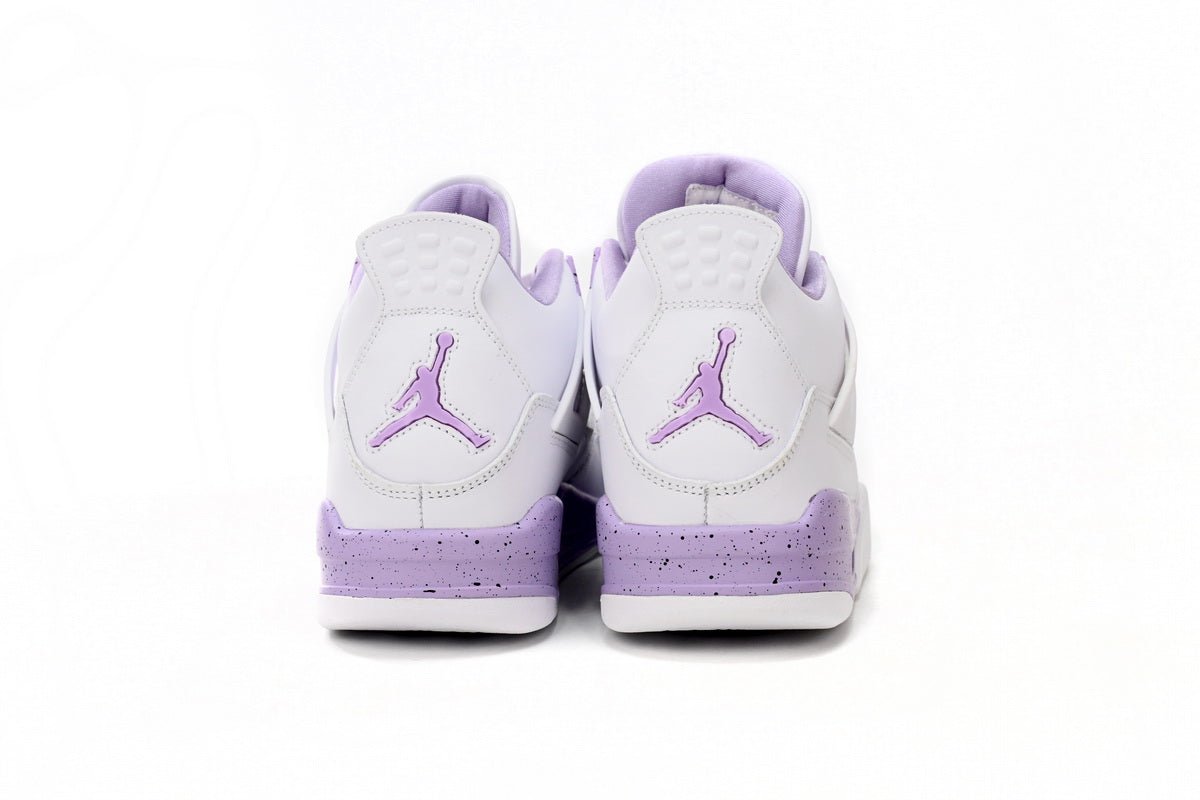 Air Jordan 4 Purple - White Unisex Streetwear Limited Edition - **Air Jordan 4 White Purple** The Air Jordan 4 White Purple is a sleek and