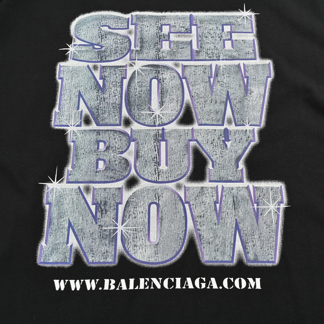 Balenciaga T-shirt - Te - T And Graphic Design - Black Unisex Streetwear Limited Edition - <span>This Balenciaga t-shirt features a bold design with various texts and a graphic on the